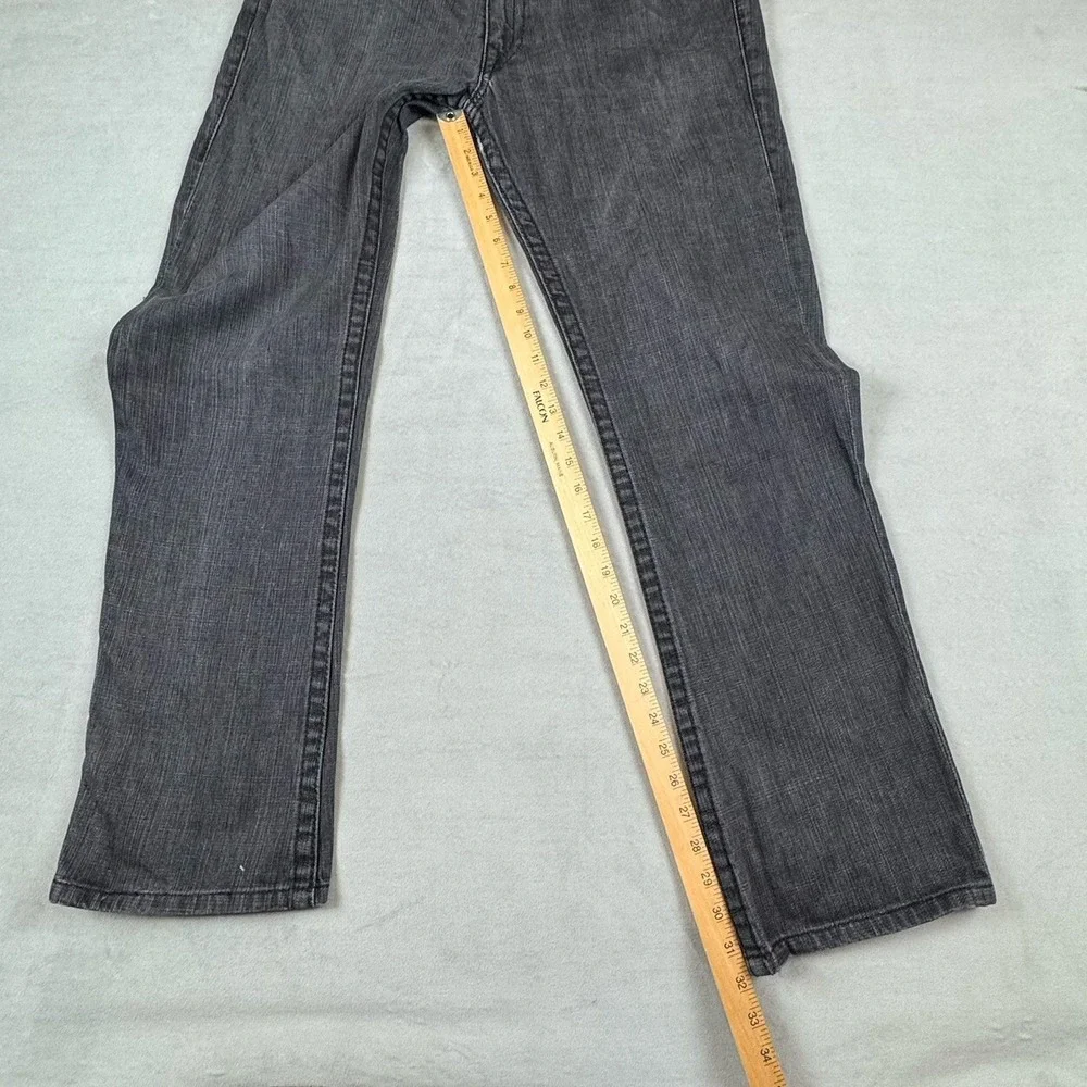 Vintage True Religion Jeans Mens 36 Gray Black Leather Logos Billy Y2K 2000s
